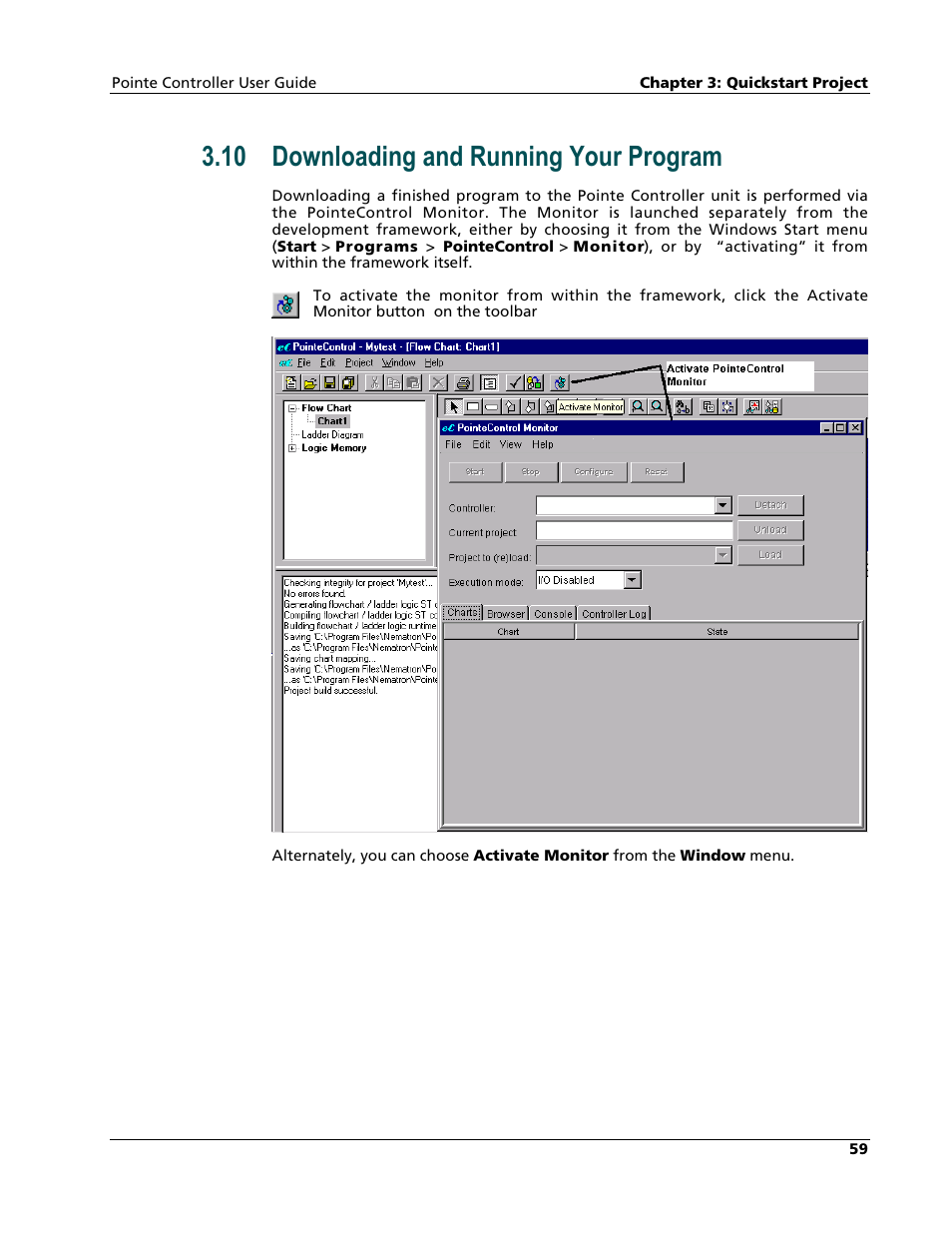 Downloading and running your program, 10 downloading and running your program | Nematron Pointe Controller User Manual | Page 61 / 441