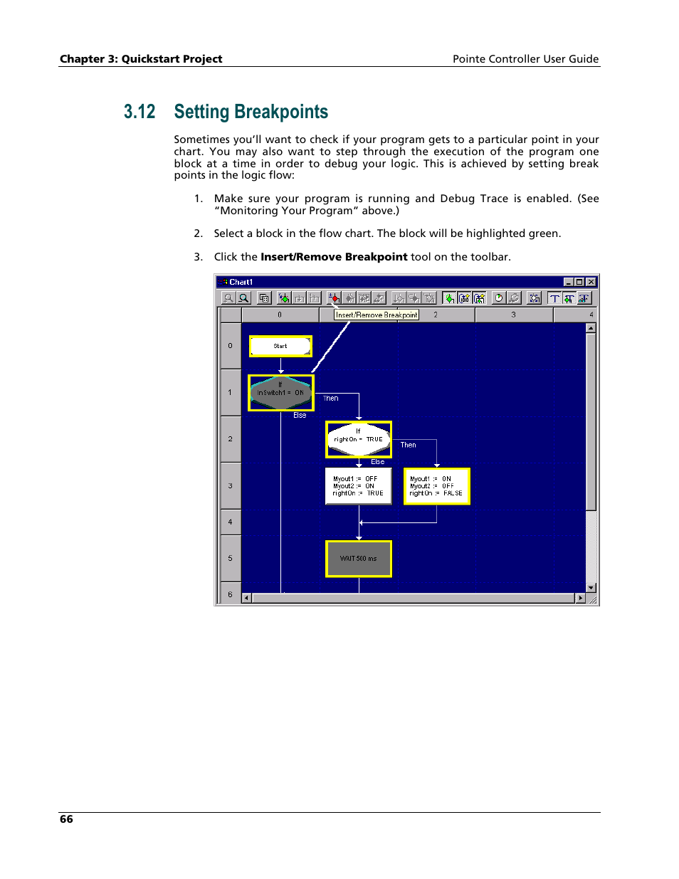 Setting breakpoints, 12 setting breakpoints | Nematron Pointe Controller User Manual | Page 68 / 441