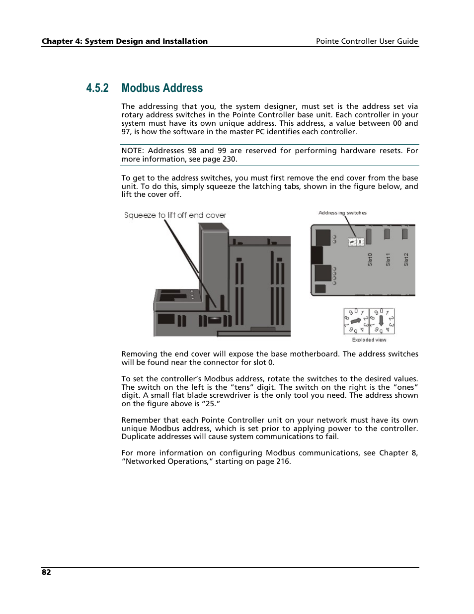 Modbus address, 2 modbus address | Nematron Pointe Controller User Manual | Page 84 / 441