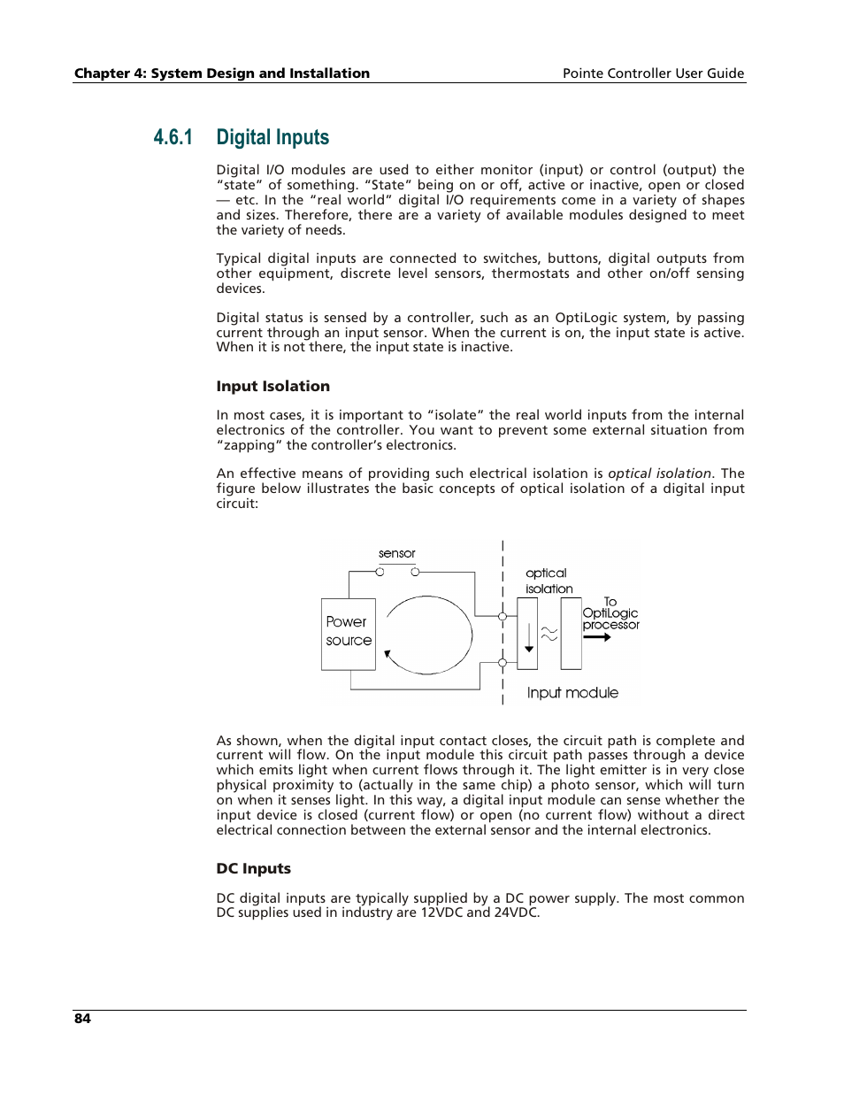 Digital inputs, 1 digital inputs | Nematron Pointe Controller User Manual | Page 86 / 441