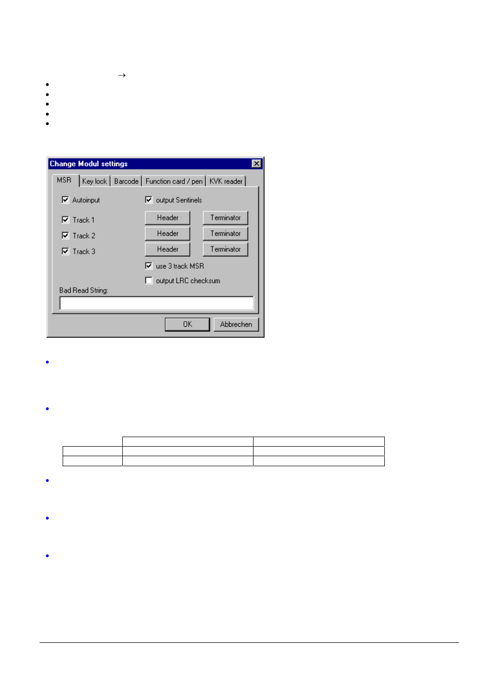 Advanced programming: configuring the modules, Magnetic stripe reader (msr) | PrehKeyTec GmbH User Manual | Page 12 / 22