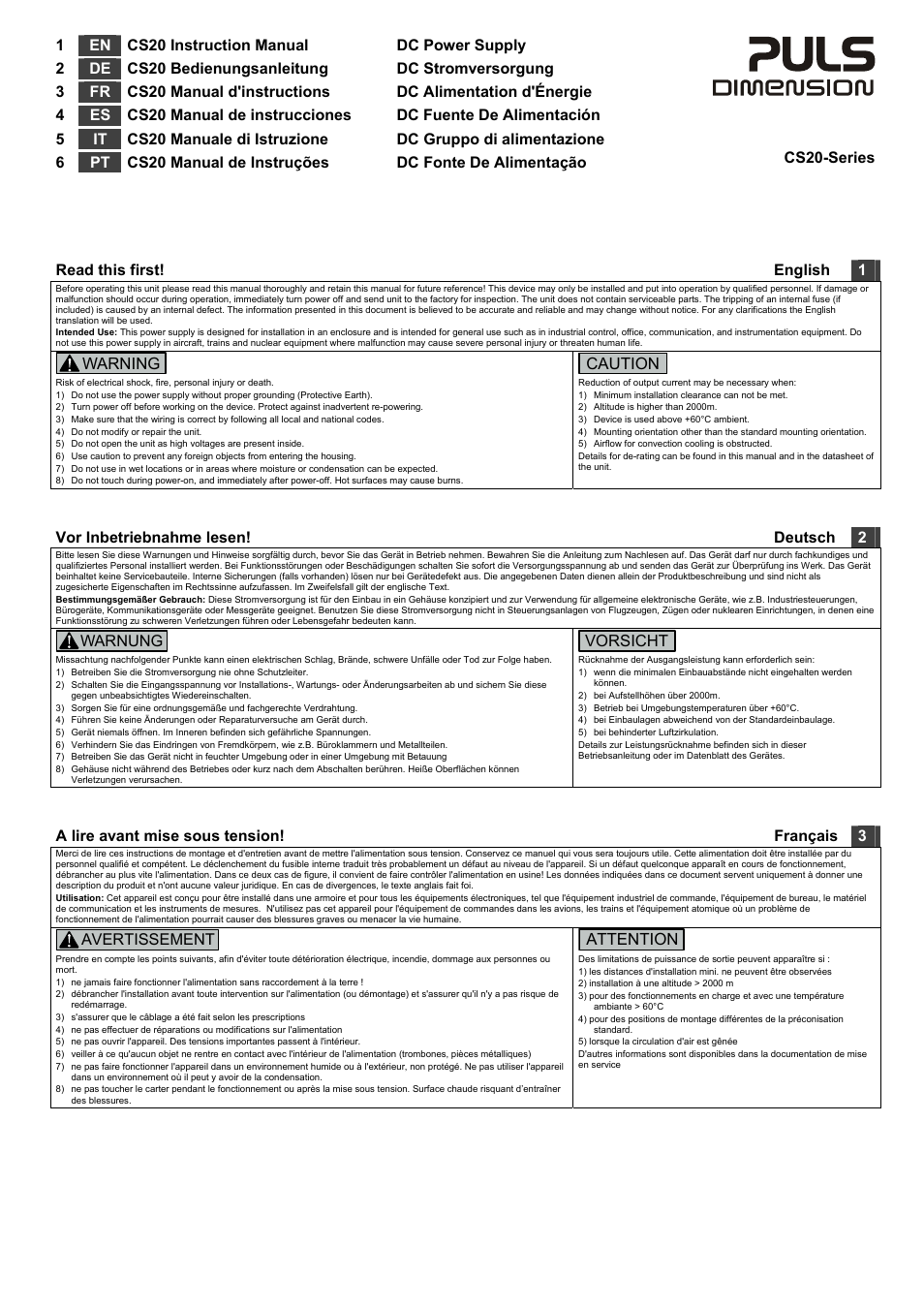 PULS CS20.241 User Manual | 4 pages
