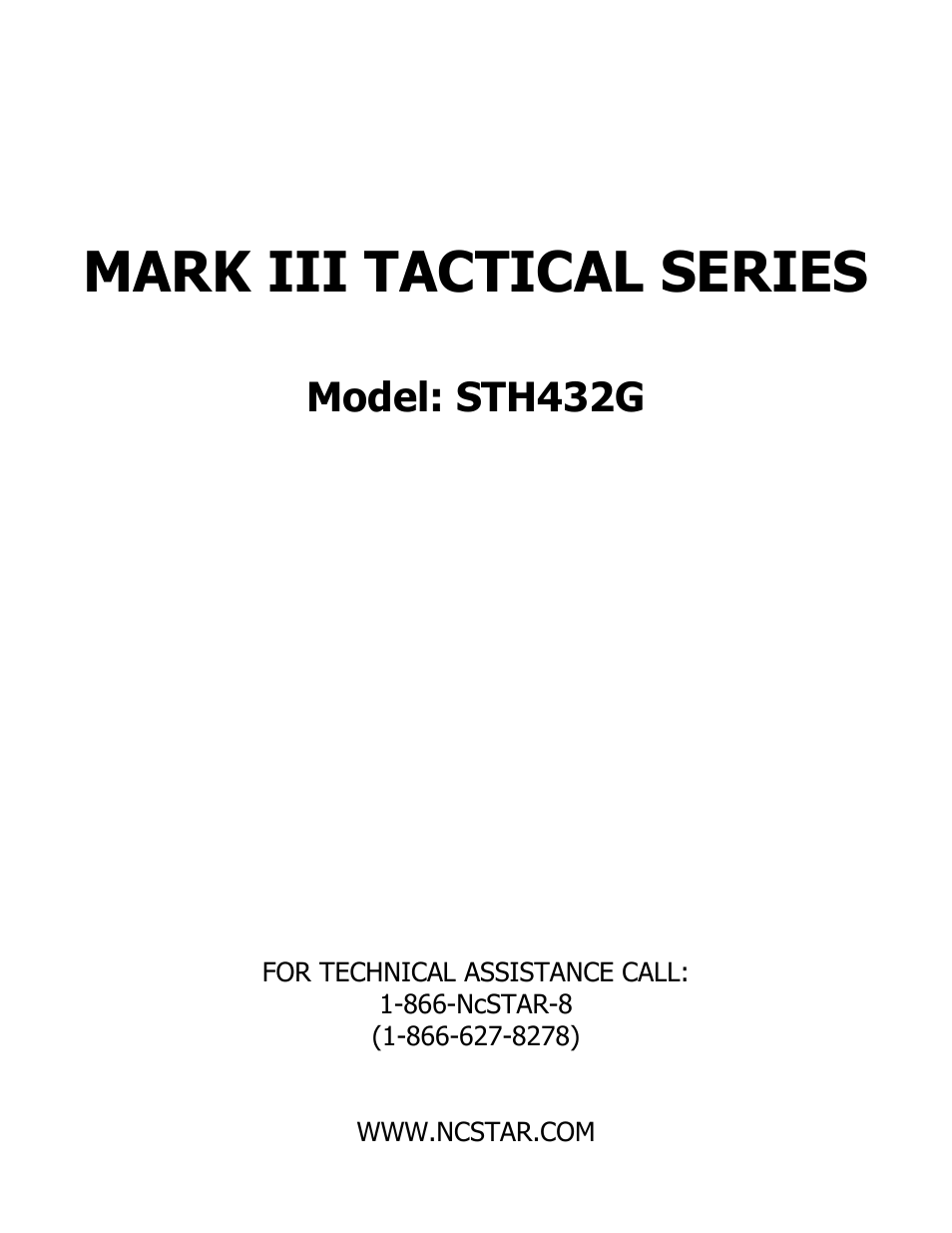 Mark iii tactical series, Model: sth432g | NcSTAR STH432G User Manual | Page 8 / 8