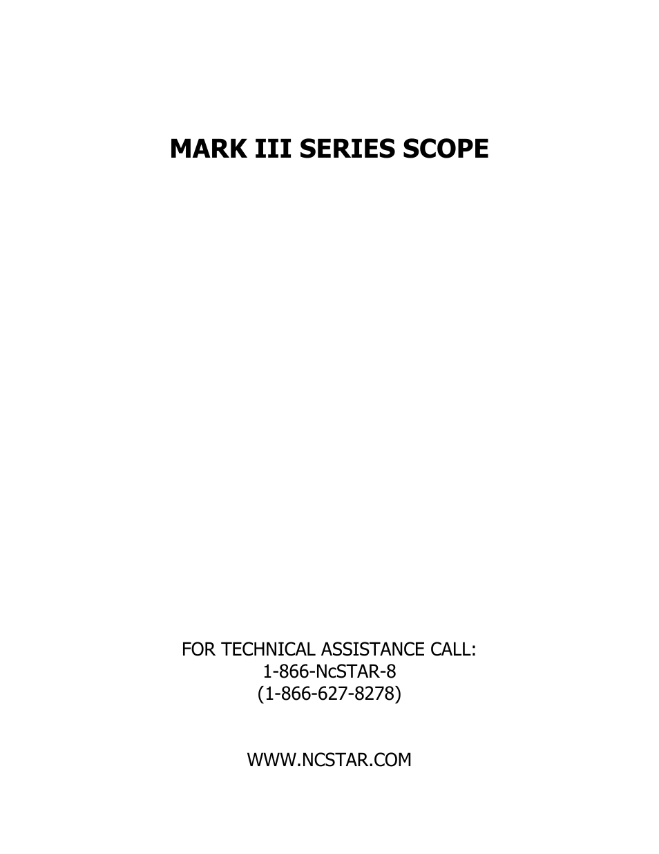 Mark iii series scope | NcSTAR SM3RAO62450G User Manual | Page 8 / 8