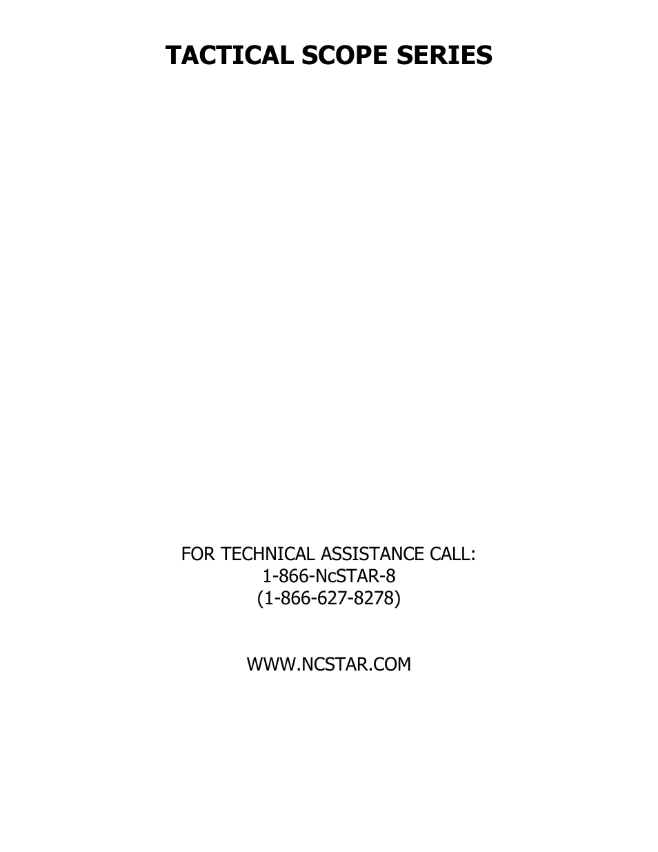 Tactical scope, Series | NcSTAR SC430B User Manual | Page 8 / 8