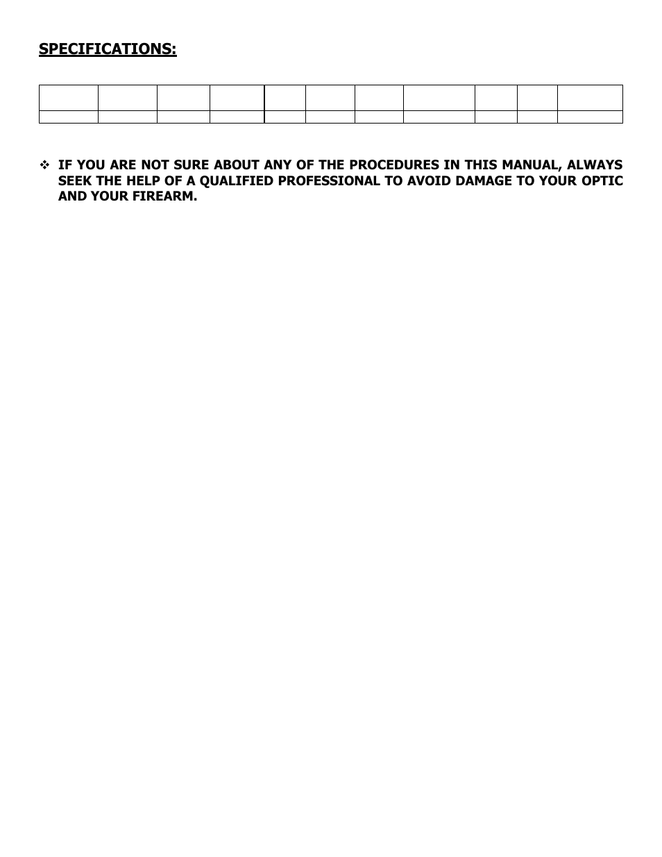 Specifications | NcSTAR DCRS142 User Manual | Page 6 / 7