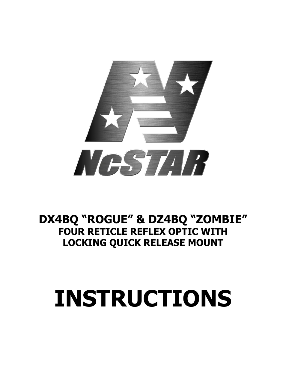 NcSTAR DZ4BQ User Manual | 6 pages