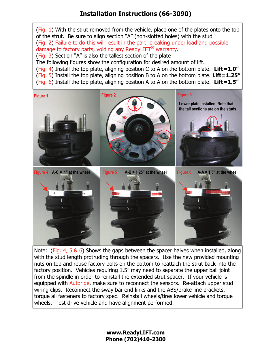 ReadyLIFT GMC Denali: 2007-2014 2WD & 4WD - 6 LUG - Adj. 1.0-1.5"" User Manual | Page 4 / 5