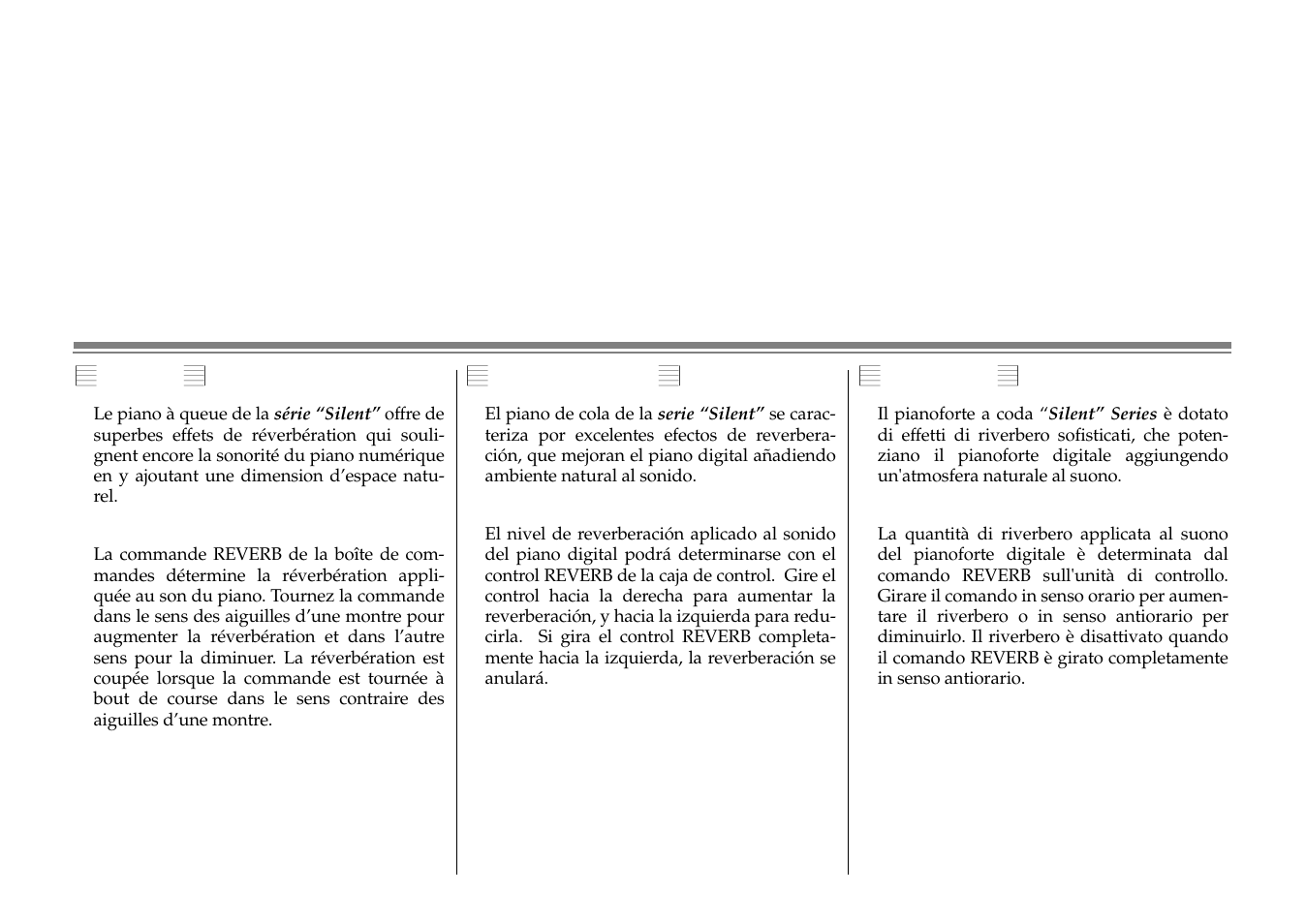 Reverberación, Reverb, Riverbero | Yamaha C1S User Manual | Page 28 / 64
