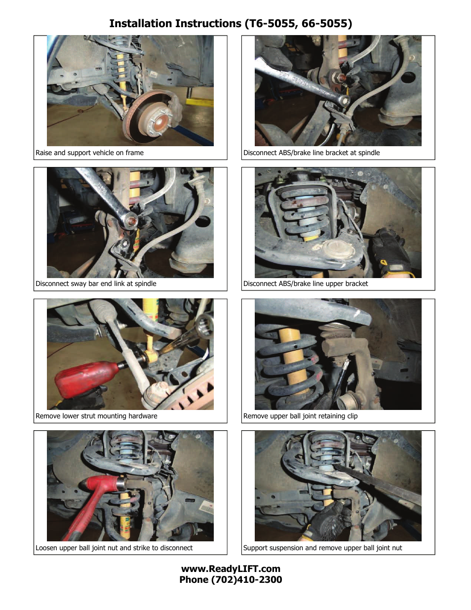 ReadyLIFT Toyota Tacoma 2005-2014, 4WD & 2WD Prerunner - 2.25 T6 Billet" User Manual | Page 3 / 6