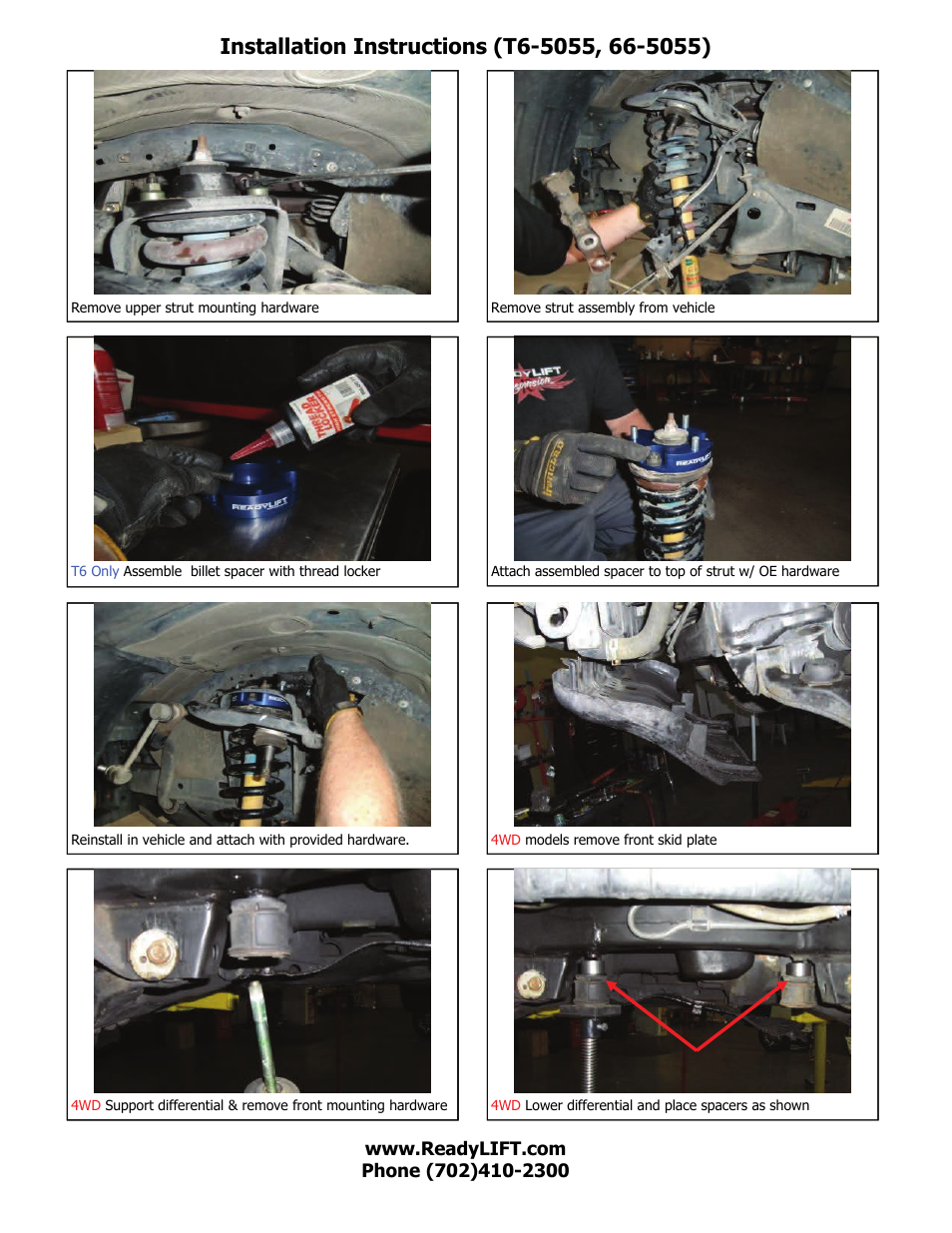 ReadyLIFT Toyota Tacoma 2005-2014, 4WD & 2WD Prerunner - 2.25 T6 Billet" User Manual | Page 4 / 6