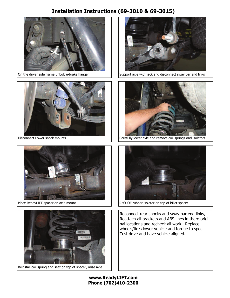 ReadyLIFT GMC Denali 1500 SST Lift Kit, 2007-2014, 2WD & 4WD - 1.5F/1.0"R" User Manual | Page 6 / 7