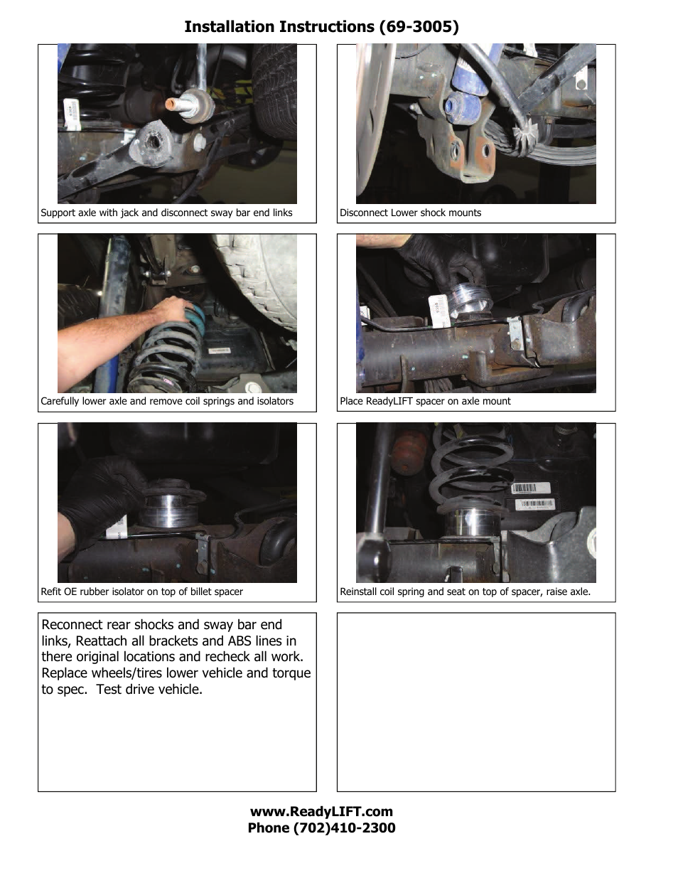 ReadyLIFT GMC Denali 1500 SST Lift Kit, 2000-2006, 2WD & 4WD - 2.5F/1.0"R" User Manual | Page 6 / 7