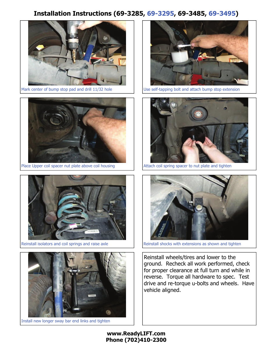 ReadyLIFT GMC Sierra 1500 SST Lift Kit, 2007-2013, 4WD, 4.0F/1.75"R" User Manual | Page 11 / 12