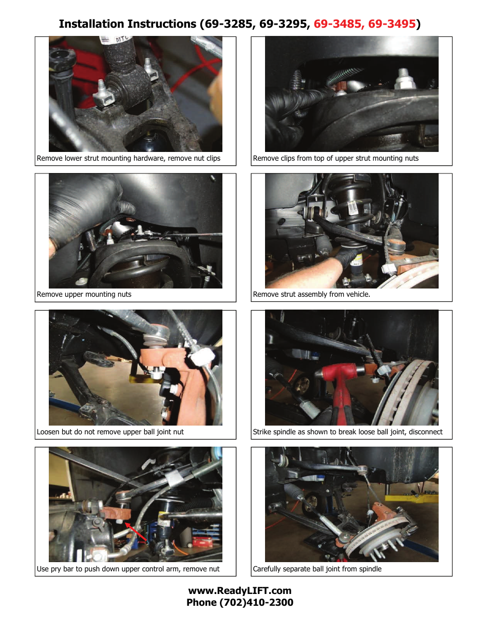 ReadyLIFT GMC Sierra 1500 SST Lift Kit, 2007-2013, 4WD, 4.0F/1.75"R" User Manual | Page 4 / 12