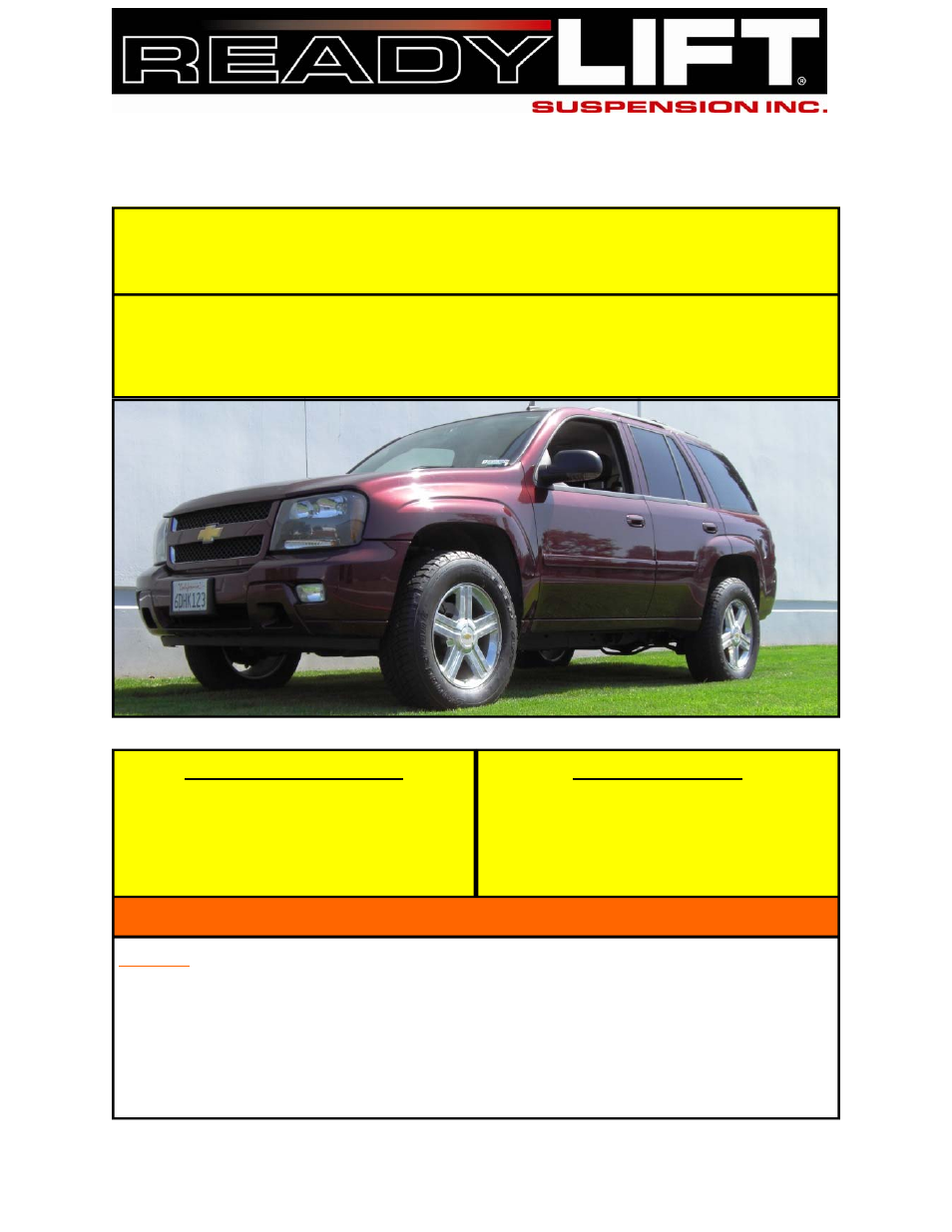 Drive safely & wear your seatbelt | ReadyLIFT GMC Envoy SST Lift Kit, 2002-2009, 2WD & 4WD - 2.0F/1.0"R" User Manual | Page 7 / 7