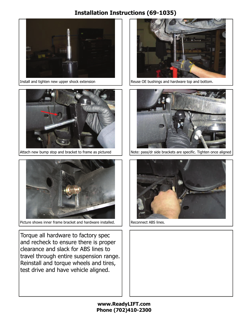 ReadyLIFT Dodge Ram 1500, 2009-2011, 2WD Only - 2.25F/1.5"R SST Lift Kit" User Manual | Page 5 / 7