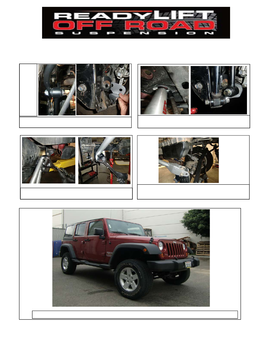 ReadyLIFT Jeep JK Wrangler, 2007-UP 4 Max Flex Lift Kit" User Manual | Page 9 / 10