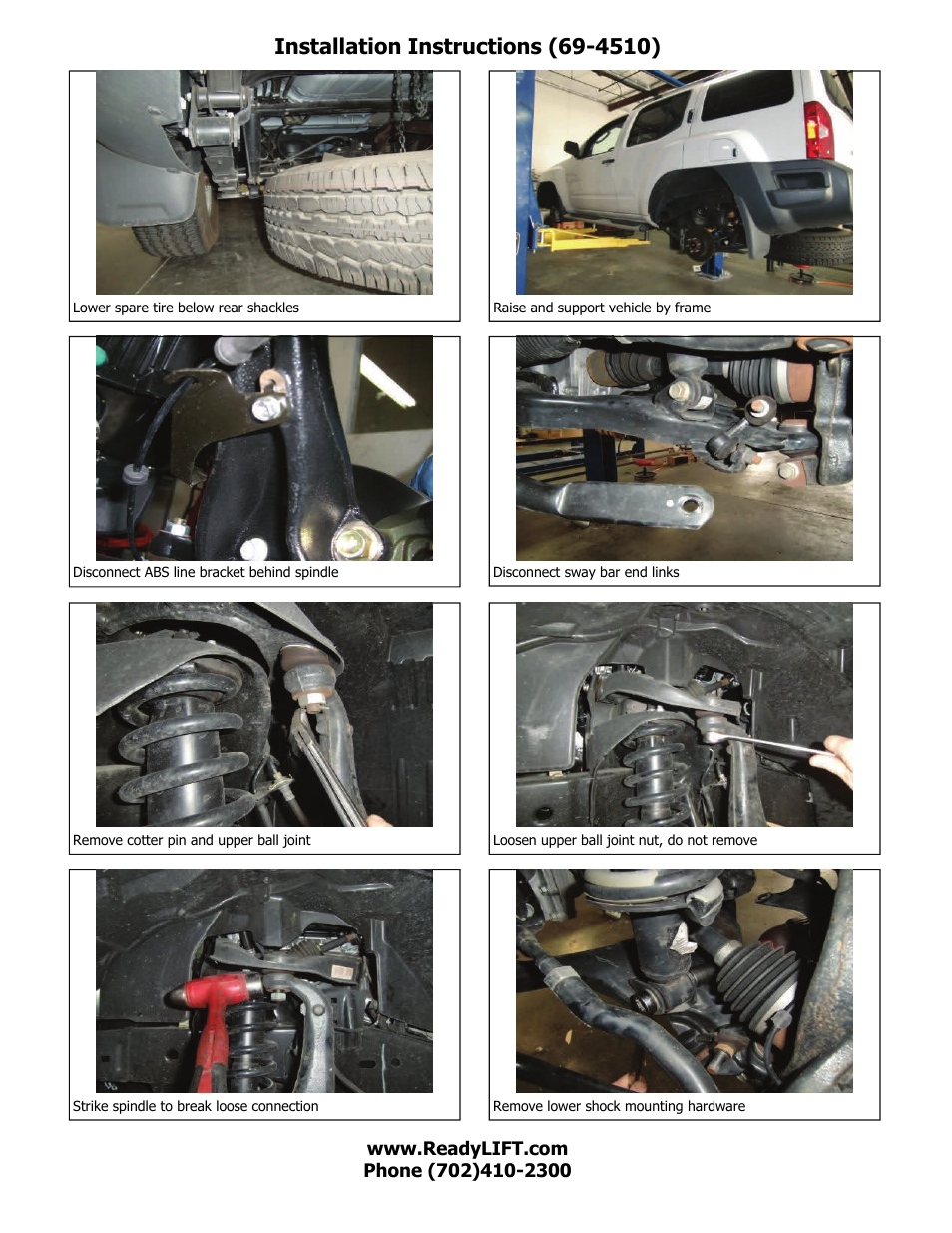 ReadyLIFT Nissan Frontier & Nissan Xterra SST Lift Kit: 2005-2013, 2WD & 4WD - 2.5F/1.5"R" User Manual | Page 3 / 7