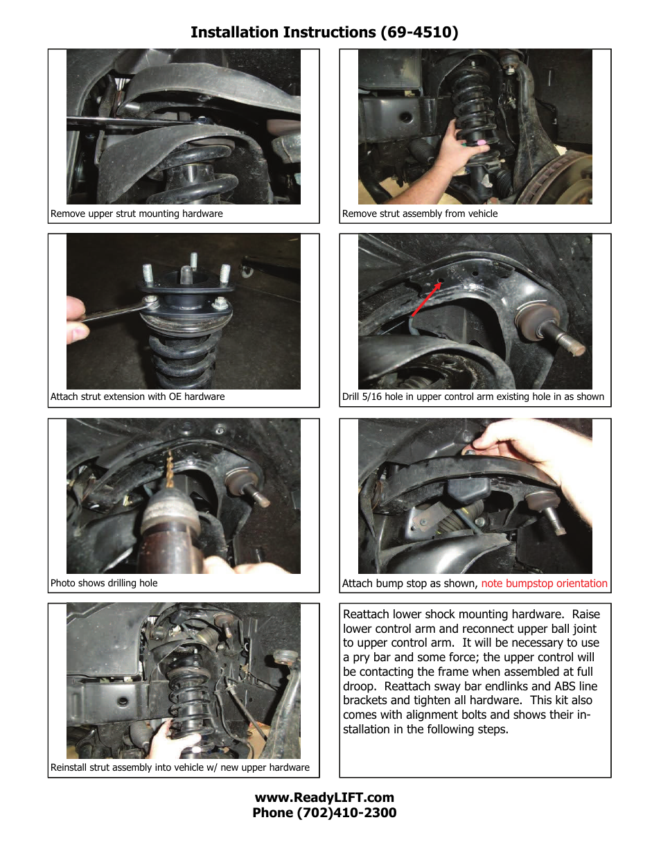 ReadyLIFT Nissan Frontier & Nissan Xterra SST Lift Kit: 2005-2013, 2WD & 4WD - 2.5F/1.5"R" User Manual | Page 4 / 7