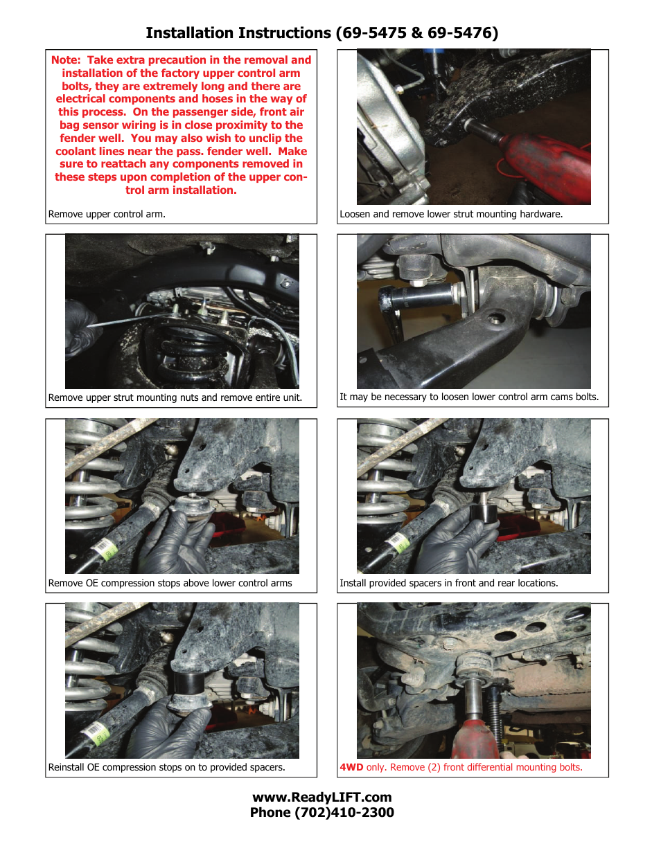 ReadyLIFT Toyota Tundra 4 SST Lift Kit: 2007-2014, 2WD/4WD - 4.0"F-2.0R"" User Manual | Page 5 / 10