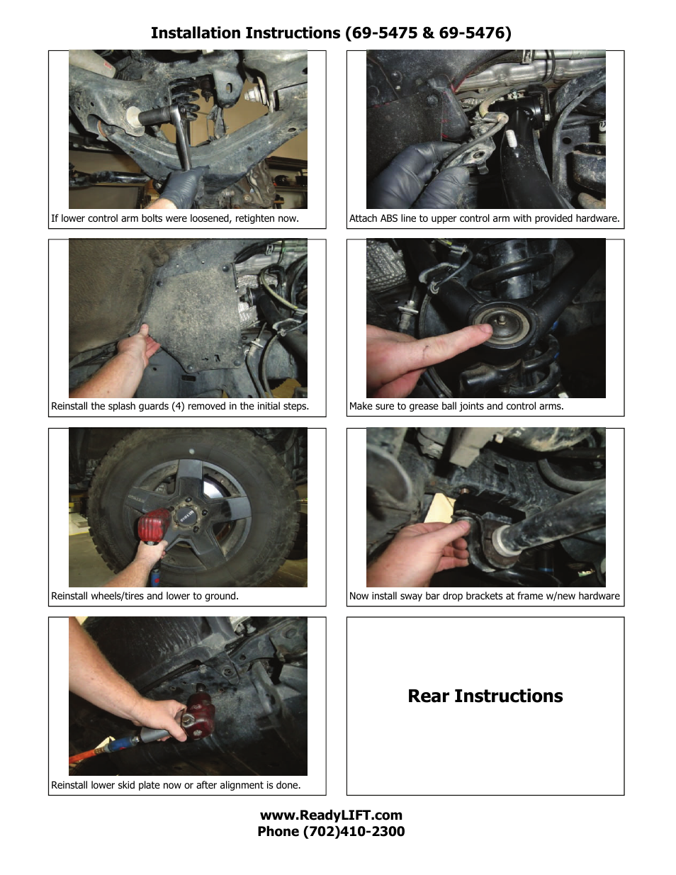 Rear instructions | ReadyLIFT Toyota Tundra 4 SST Lift Kit: 2007-2014, 2WD/4WD - 4.0"F-2.0R"" User Manual | Page 7 / 10