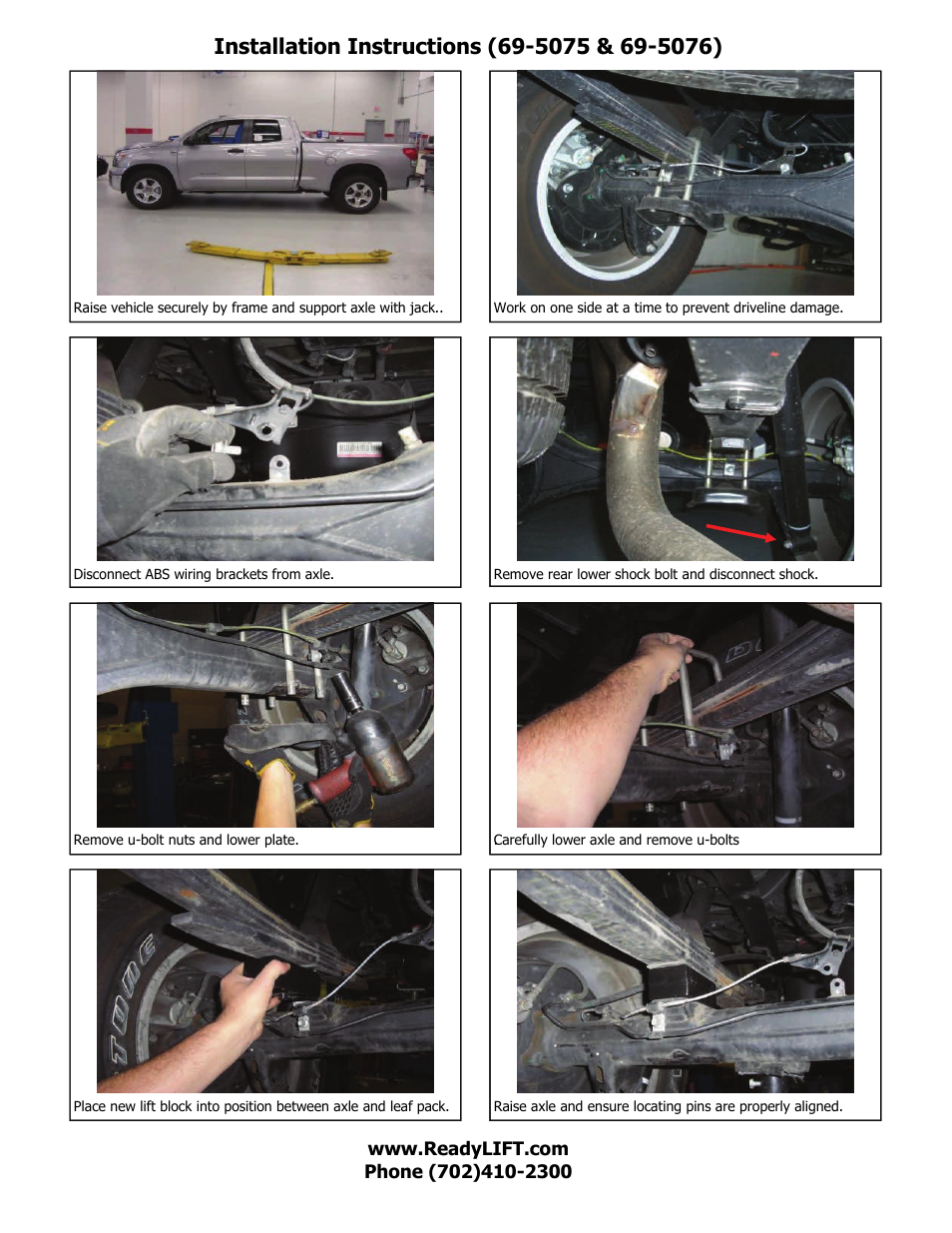 ReadyLIFT Toyota Tundra SST Lift Kit: 2007-2012, 2WD & 4WD - Non-TRD - 3.0F/1.0"R" User Manual | Page 5 / 7