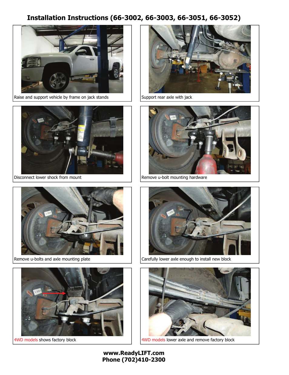 ReadyLIFT GMC Sierra 1999-2010, 2WD & 4WD 8-lug, 2 Block Kit" User Manual | Page 3 / 5