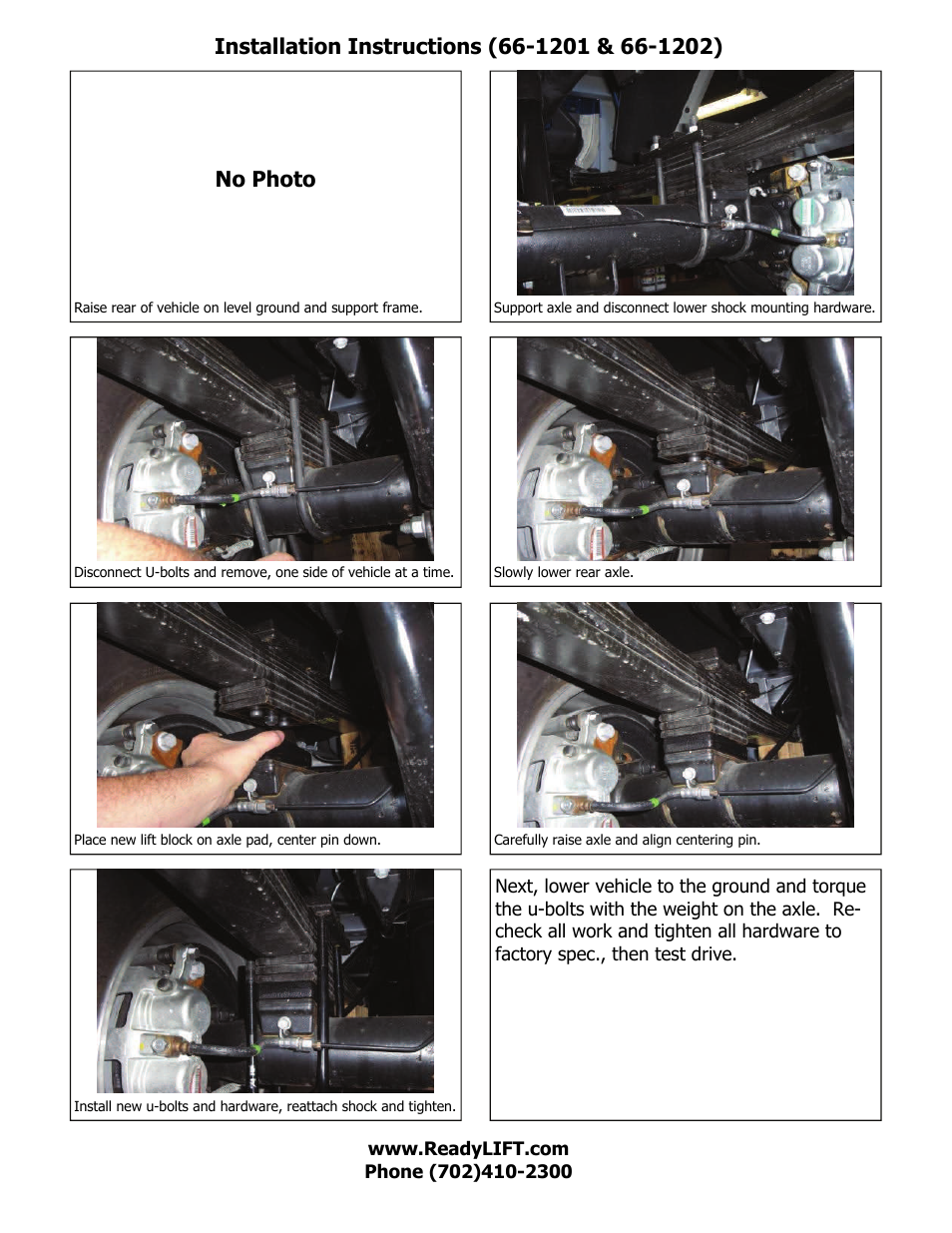 No photo | ReadyLIFT Dodge Ram Mega Cab, 2006-2013, 2WD & 4WD, Non Camper Package - 2 Rear Block Kit" User Manual | Page 3 / 4
