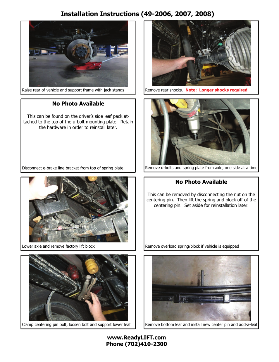 ReadyLIFT Ford F350 Super Duty 4WD, 2005-2007 - 5 Lift Kit - Series 3" User Manual | Page 12 / 16