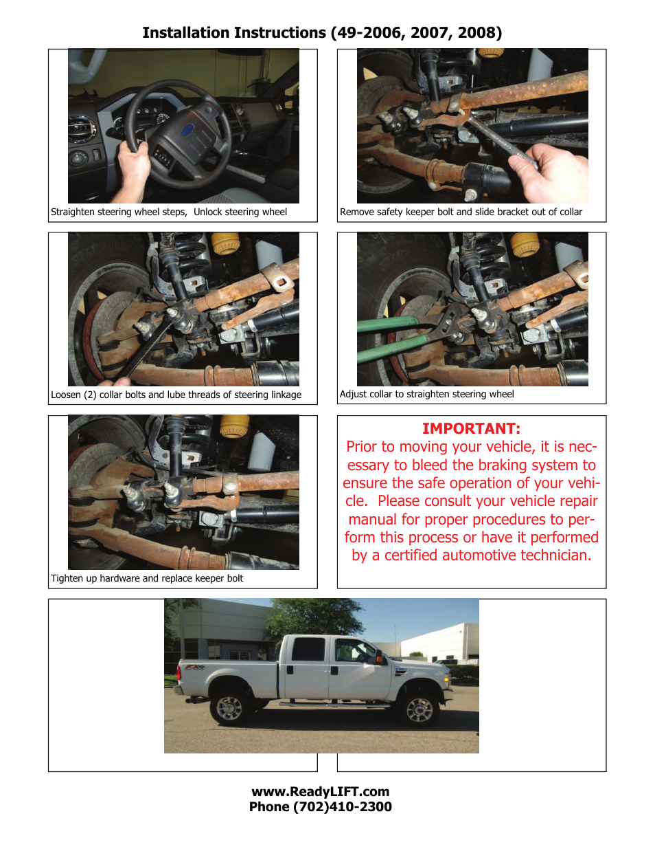 ReadyLIFT Ford F350 Super Duty 4WD, 2005-2007 - 5 Lift Kit - Series 3" User Manual | Page 15 / 16