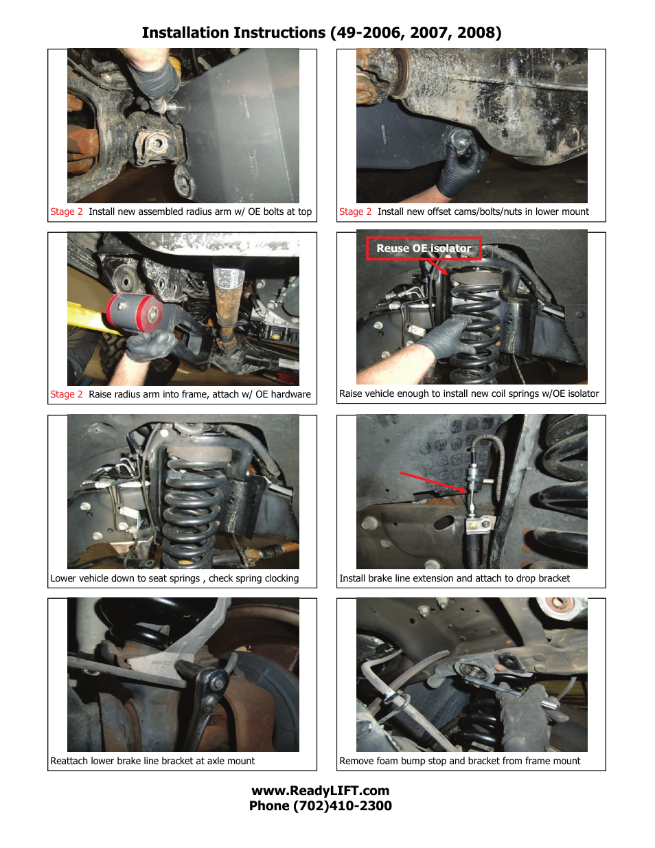 ReadyLIFT Ford F350 Super Duty 4WD, 2005-2007 - 5 Lift Kit - Series 3" User Manual | Page 7 / 16