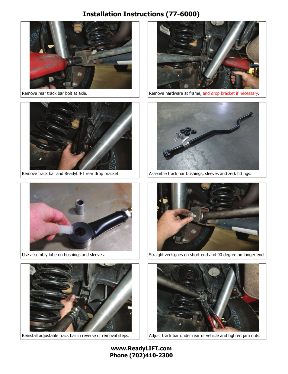 ReadyLIFT Jeep JK Wrangler, 2007-2014 - Adjustable Rear Trac Bar User Manual | Page 3 / 4