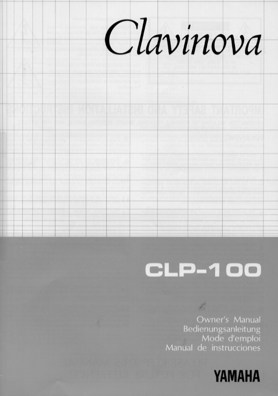 Yamaha CLP-100 User Manual | 11 pages