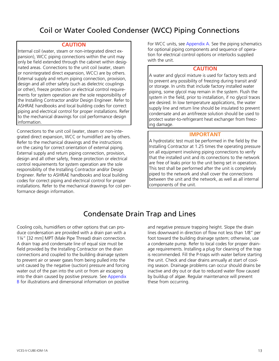 Condensate drain trap and lines, Condensate.drain.trap.and.lines | Mammoth V-Cube User Manual | Page 13 / 52