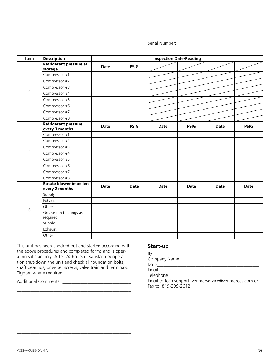 Start-up | Mammoth V-Cube User Manual | Page 39 / 52