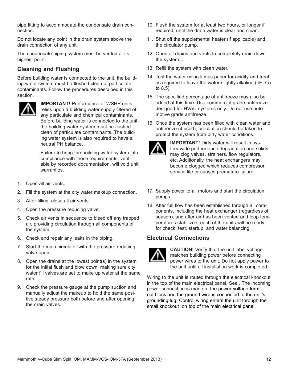 Mammoth V-Cube Slim Split F-Series Sizes 830 and 840 User Manual | Page 12 / 24