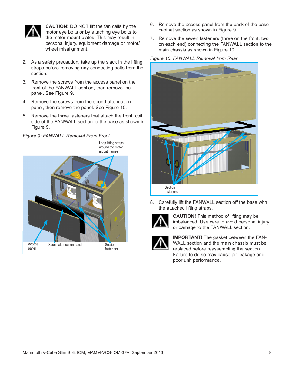 Mammoth V-Cube Slim Split F-Series Sizes 830 and 840 User Manual | Page 9 / 24