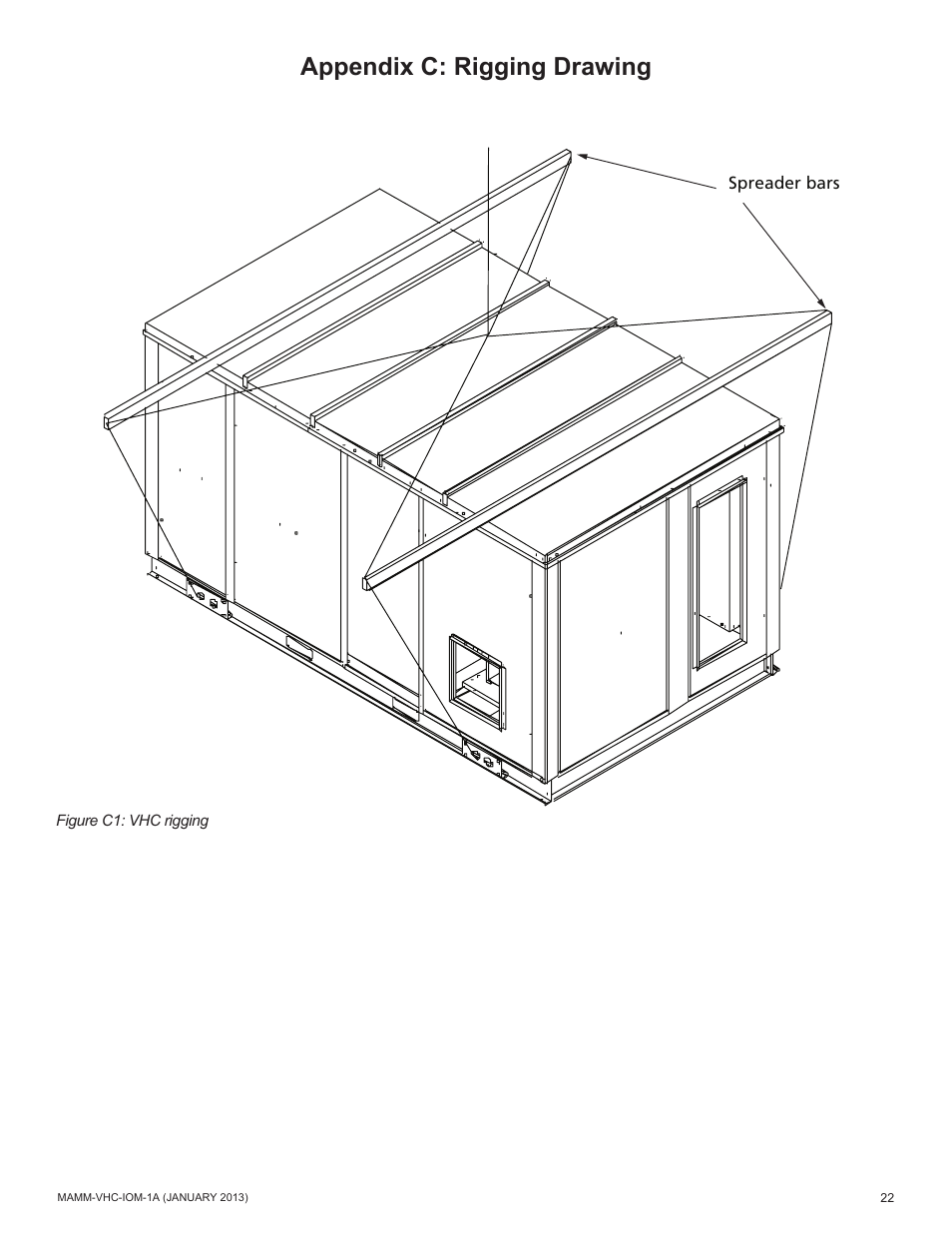 Appendix c: rigging drawing | Mammoth 800 to 5500 CFM: Dedicated Outdoor Air System with Enthalpy Wheels (VHC) User Manual | Page 22 / 48