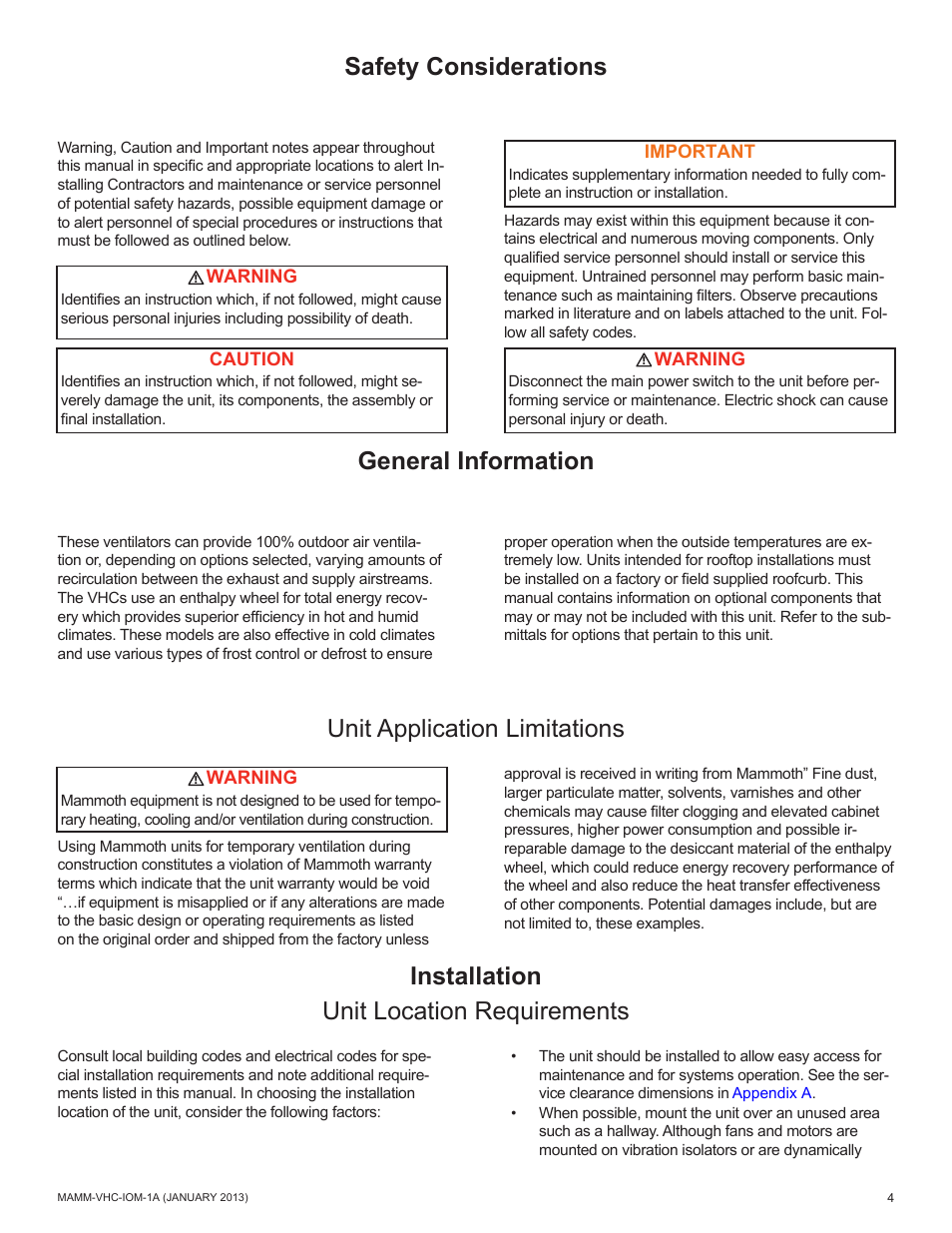 Mammoth 800 to 5500 CFM: Dedicated Outdoor Air System with Enthalpy Wheels (VHC) User Manual | Page 4 / 48
