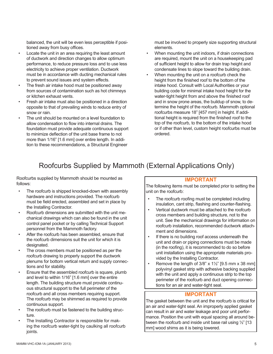Mammoth 800 to 5500 CFM: Dedicated Outdoor Air System with Enthalpy Wheels (VHC) User Manual | Page 5 / 48
