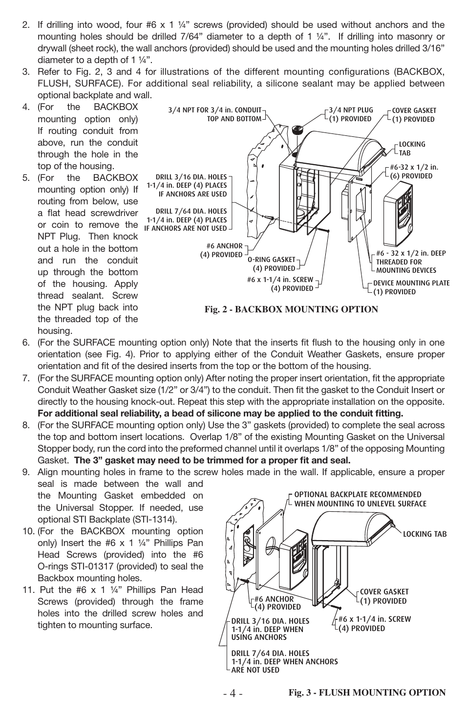 STI UNIVERSAL STOPPER SERIES User Manual | Page 4 / 8