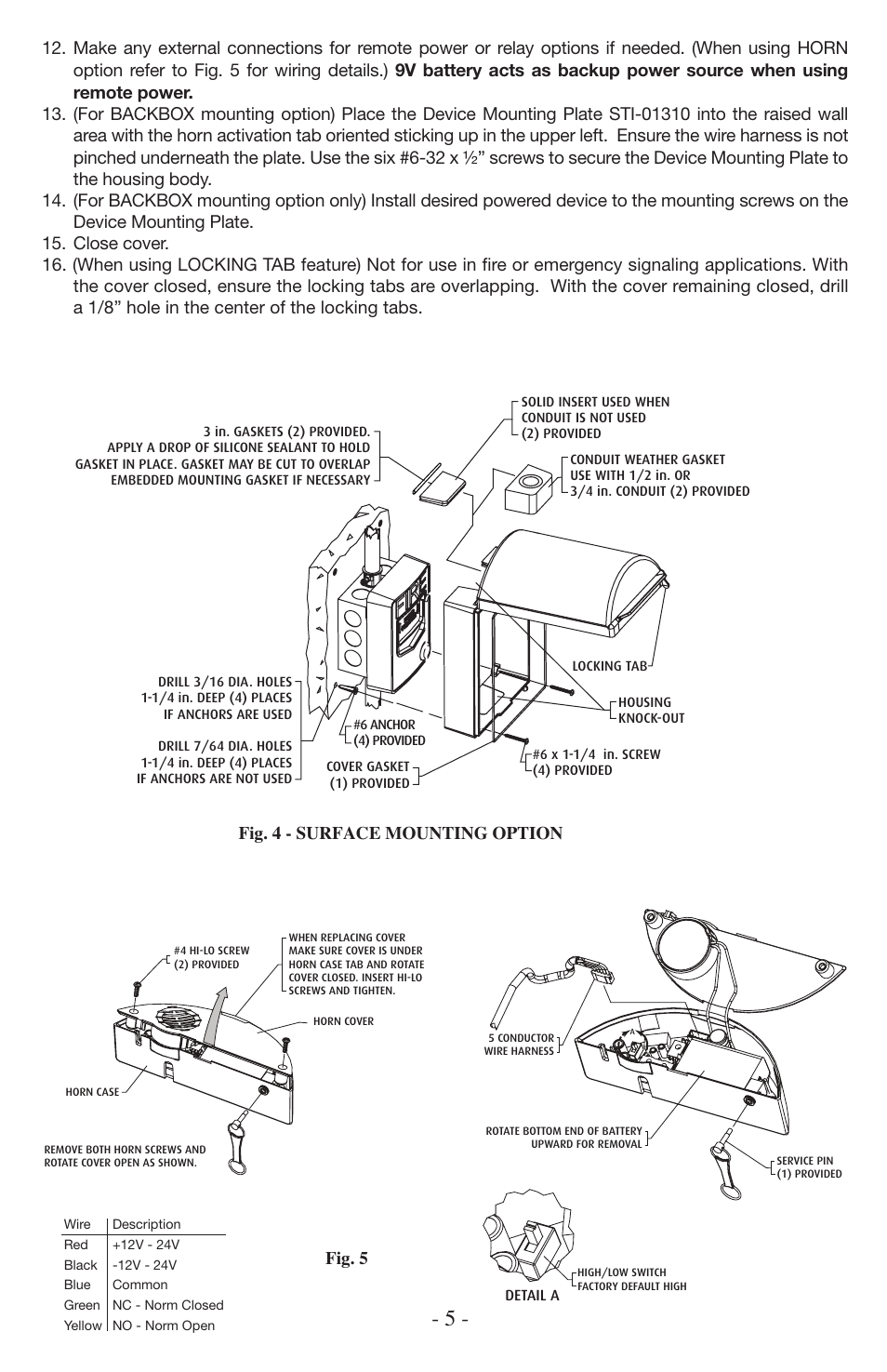 Fig. 3 - flush mounting option, Fig. 5, Fig. 4 - surface mounting option | STI UNIVERSAL STOPPER SERIES User Manual | Page 5 / 8