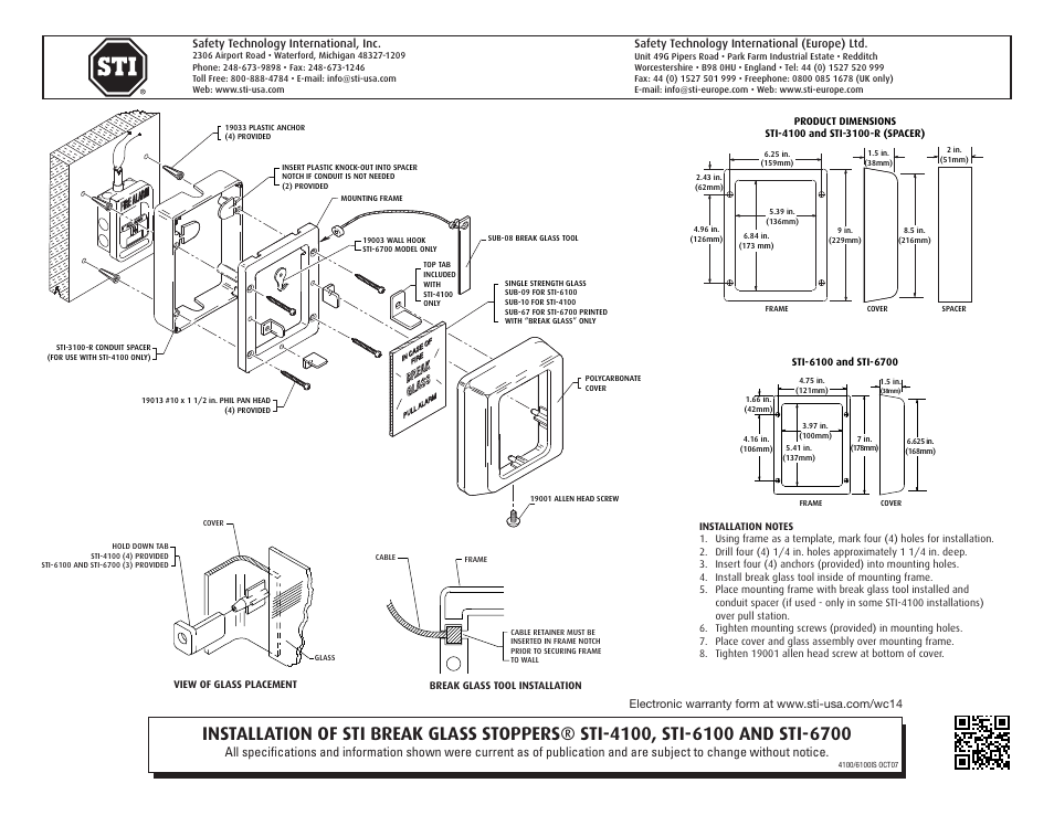 STI 6700 User Manual | 2 pages