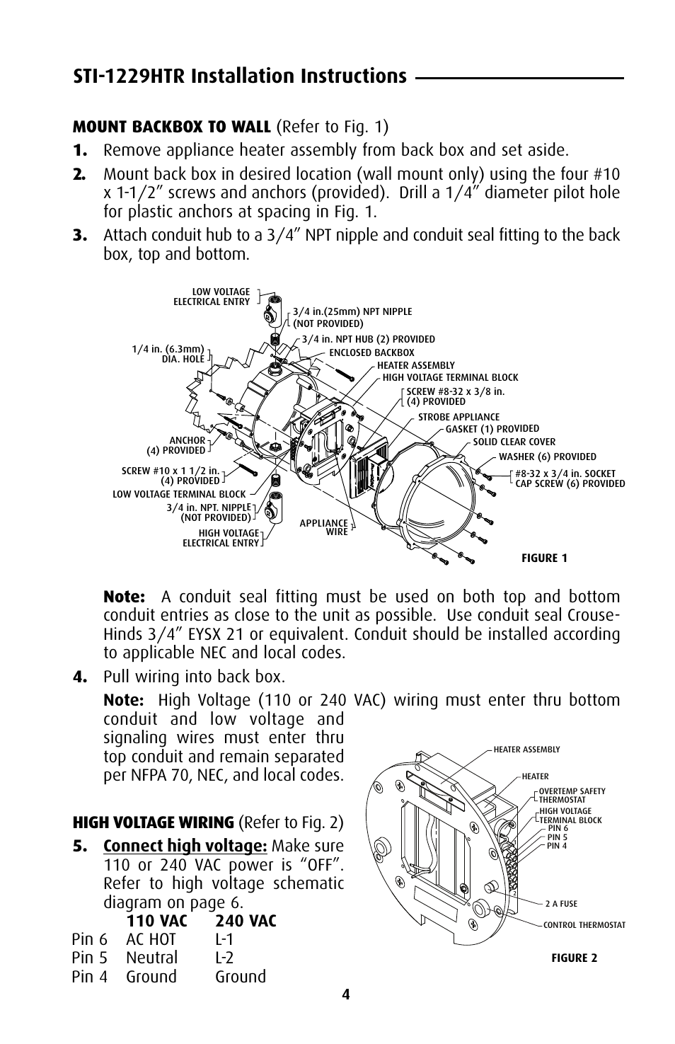 Sti-1229htr installation instructions | STI 1229HTR240 User Manual | Page 4 / 8