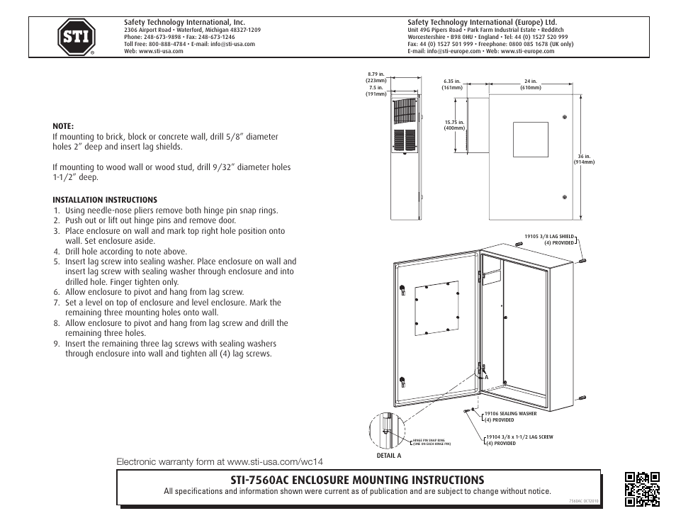 STI 18729 User Manual | 2 pages