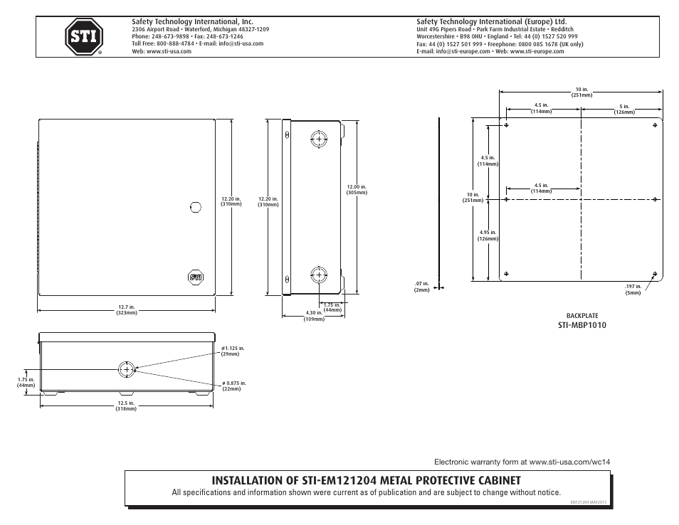 STI EM121204 User Manual | 1 page