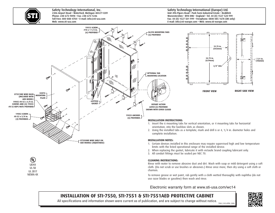 STI 07551WR User Manual | 1 page