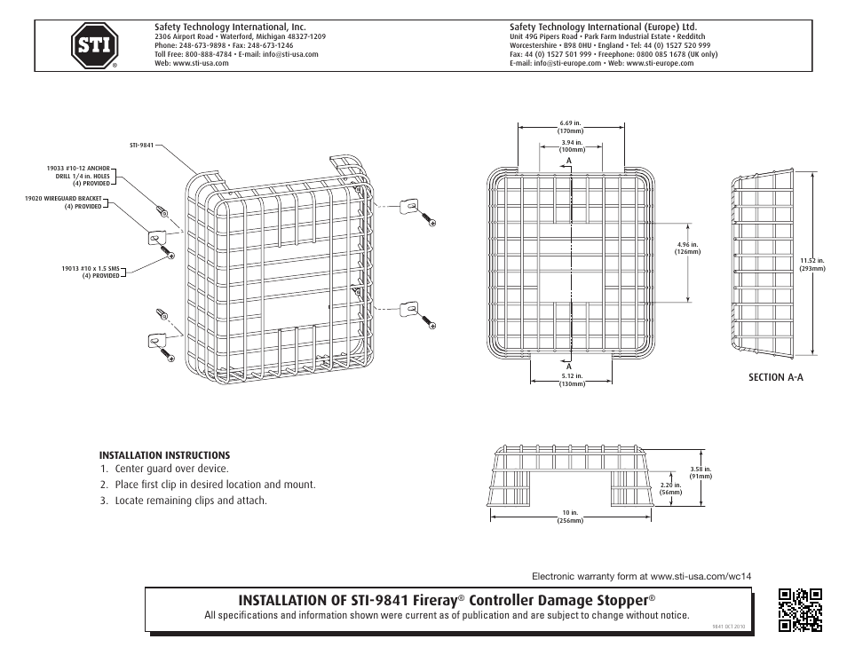 STI 9841 User Manual | 2 pages