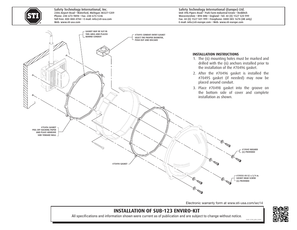 STI SUB-123 User Manual | 1 page